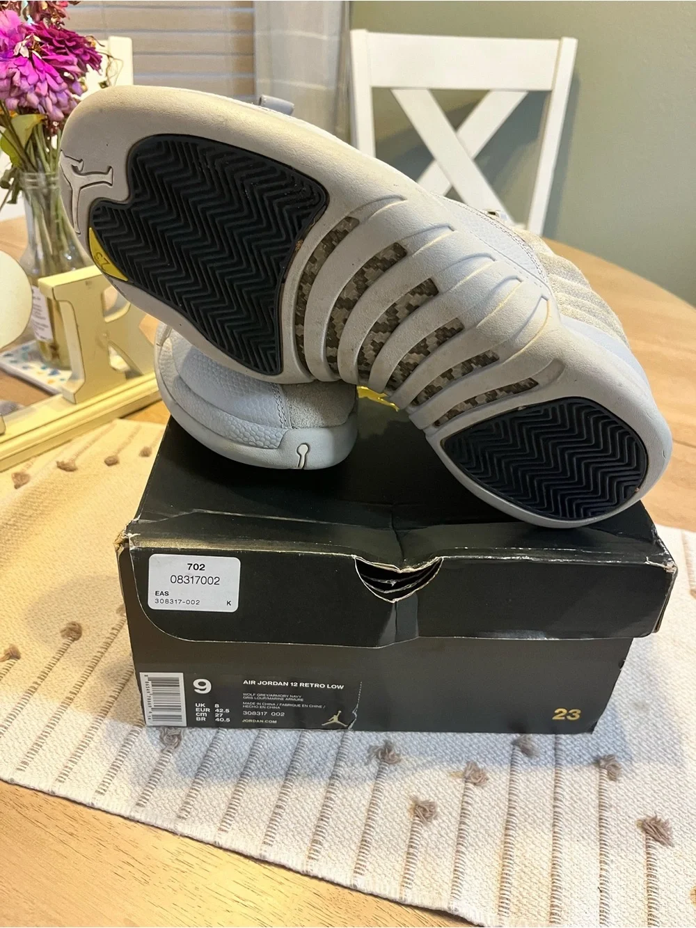 Air Jordan 12 Retro Wolf Grey Low-Top Sneakers